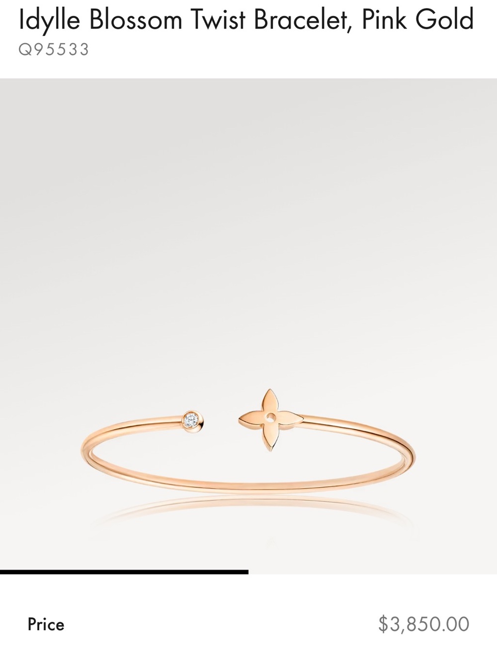 Idylle Blossom Twist Bracelet, Pink Gold - size medium
